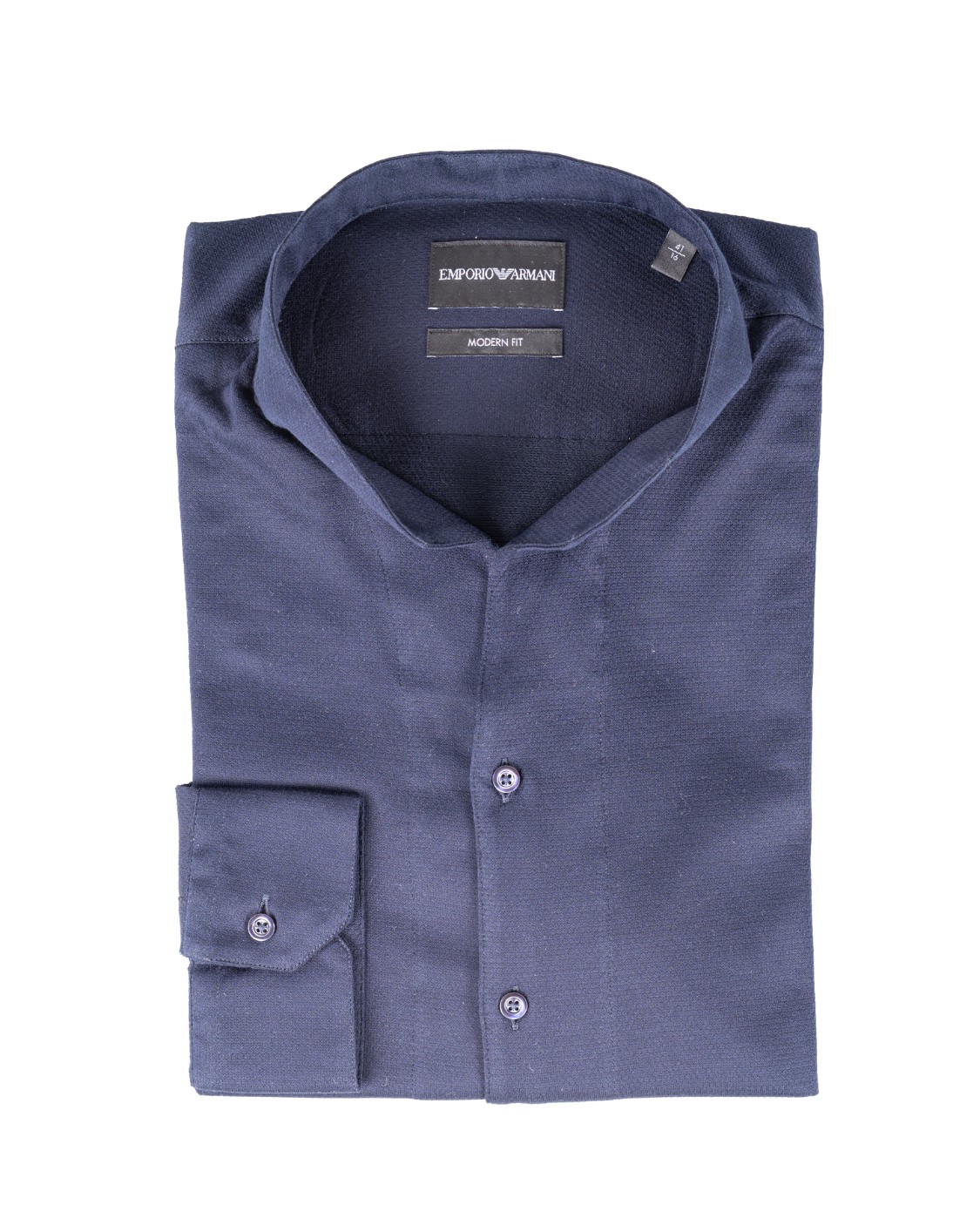 shop EMPORIO ARMANI  Camicia: Emporio Armani camicia collo guru.
Abbottonatura frontale.
Maniche lunghe.
Polsini smussati con bottone.
Carré sul retro.
Composizione: 69% cotone, 27% poliammide, 4% elastan.
Made in China.. EM000193 TE14231-MB015 number 8456664